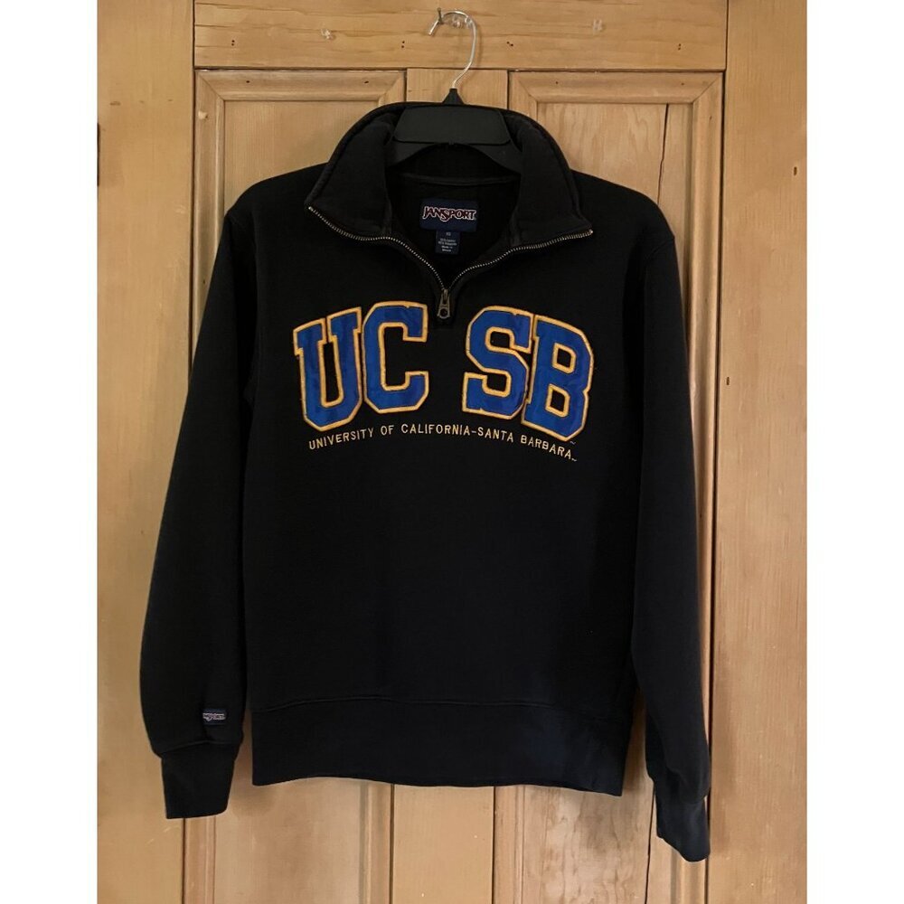 JanSport Womens UCSB University of Santa Barbara 1/4 Zip Top Size XS Blue SP EXC